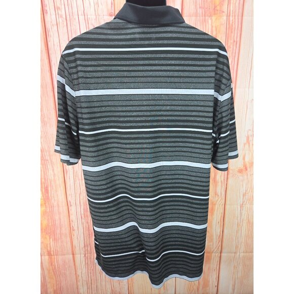 Nike Golf Dri-Fit Tour Performance Mens Polo XL Black Striped - Picture 2 of 7